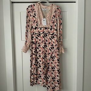 Reiss long sleeve multi-color dress, size 8